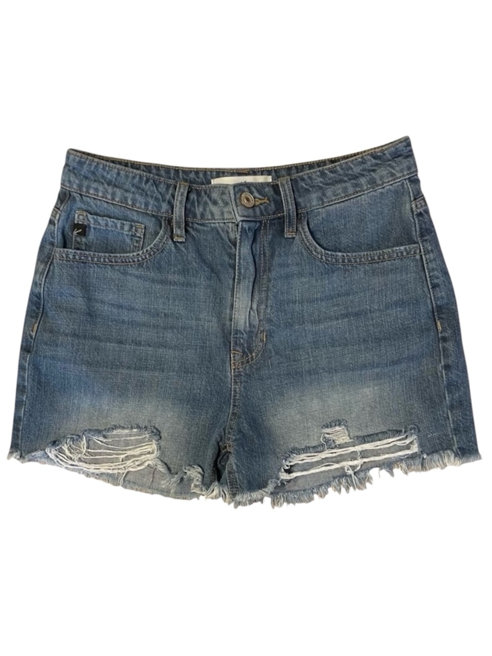 KANCAN Ivanna Ultra High Rise Mom Distressed Cut Off Jean Shorts Women’s 7/27